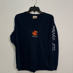 Pirana Joe Grand Turk Travel Destination Fish Crew Neck Long Sleeve Shirt Medium